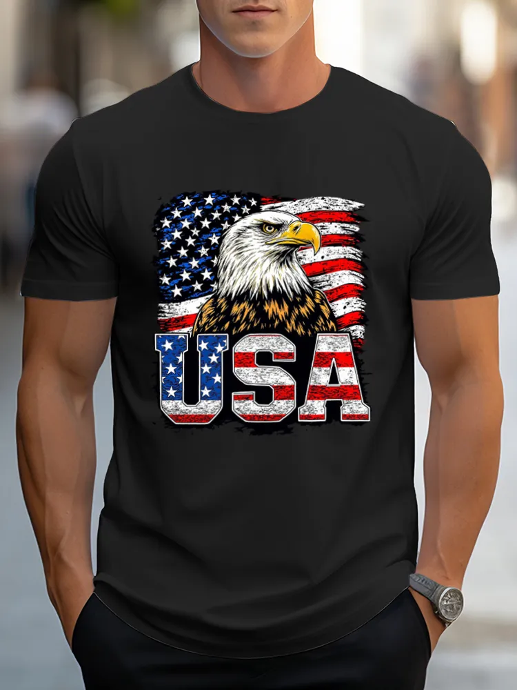 USA Print Short Sleeves T-Shirt