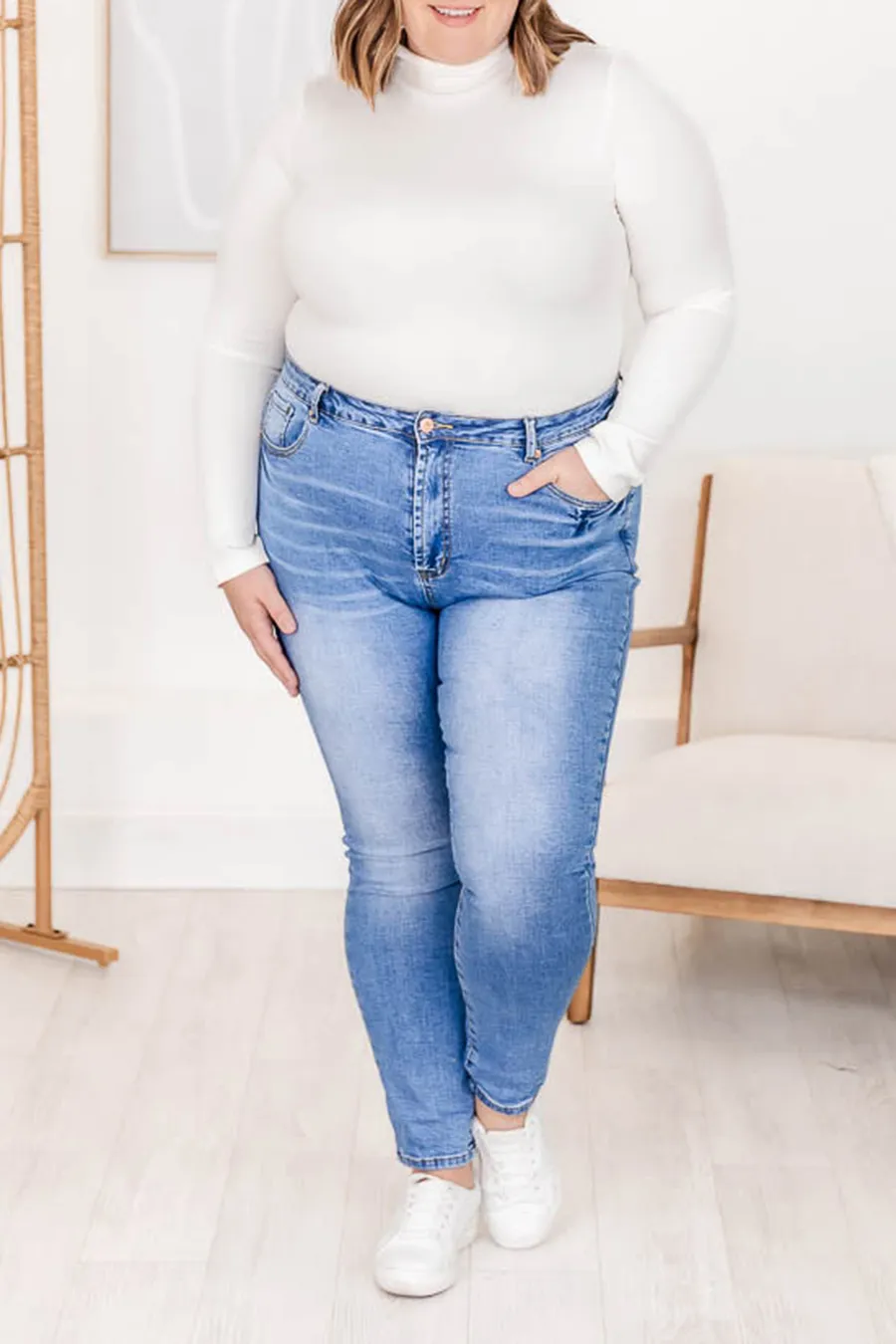 Ivory Mock Neck Bodysuit