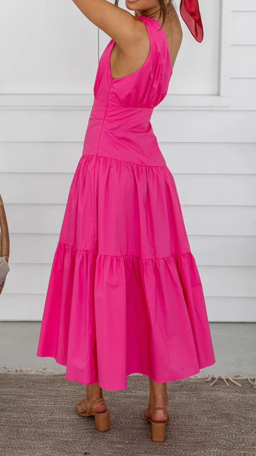 Knot Detail In Shoulder Strap Maxi Dress