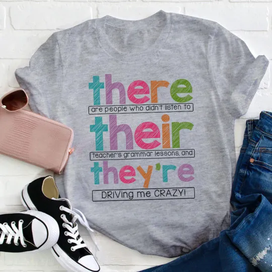 Five Colors Of Fonts With Graphic T-Shirts