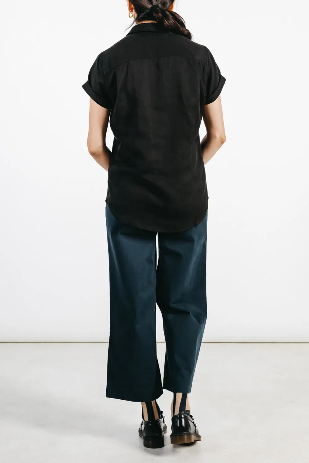 The Button Front Black Shirt