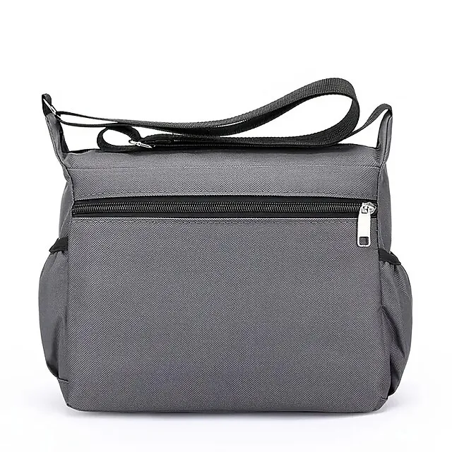 Men's Crossbody Bag Shoulder Bag Nylon Daily Holiday Zipper Adjustable Large Capacity Waterproof Solid Color Black Blue Green