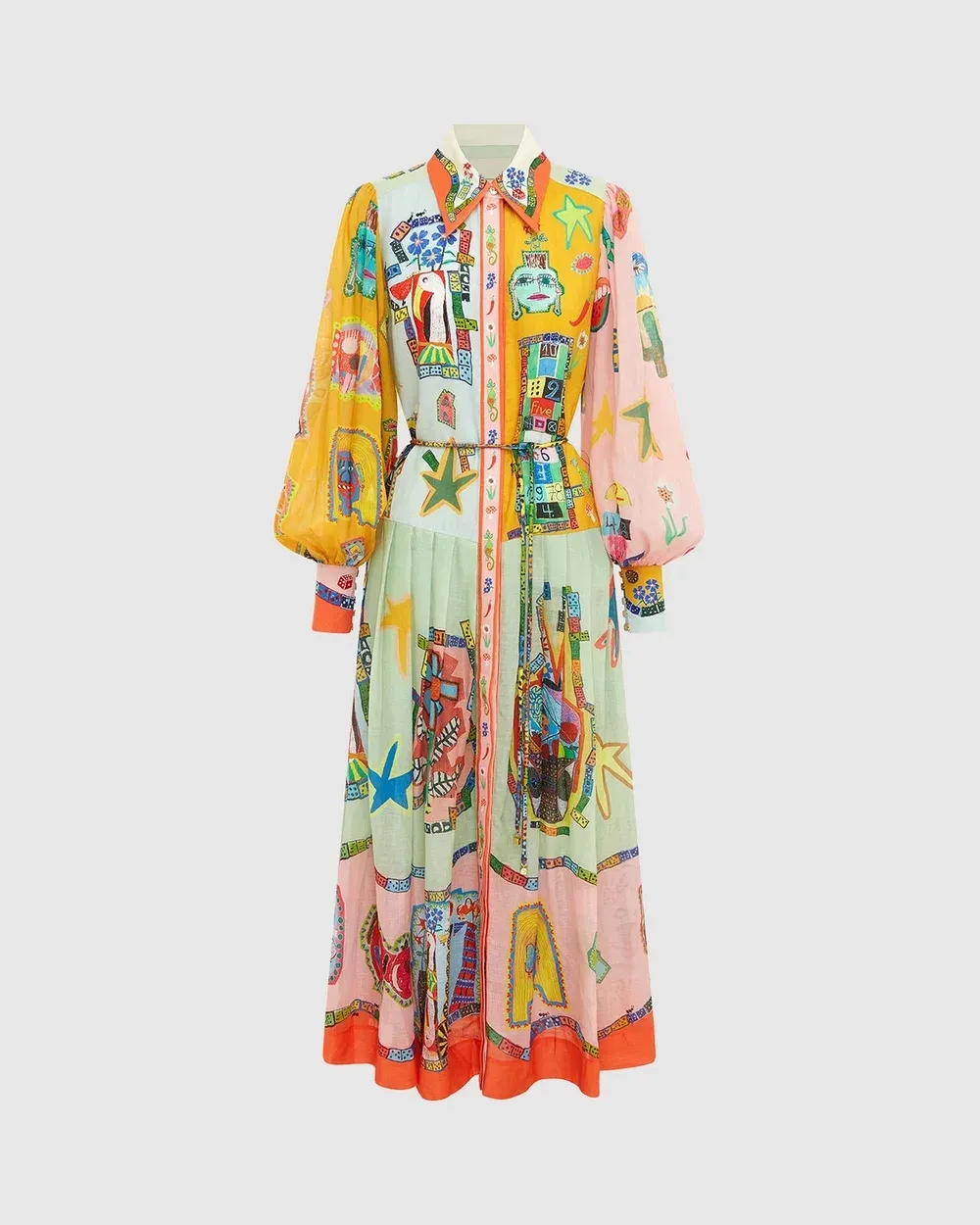 Point Collar Shirt  Long Sleeve Dress