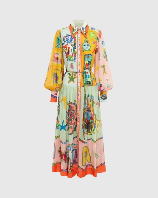 Point Collar Shirt  Long Sleeve Dress