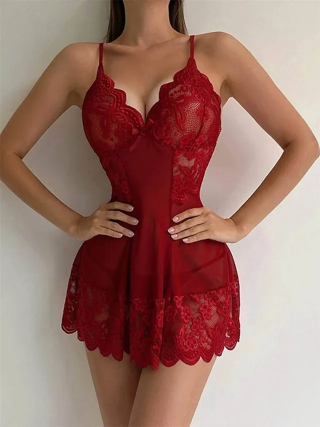 Women's Nightgown Dress Pure Color Simple Casual Soft Home Daily Bed Polyester Breathable Straps Sleeveless Backless Summer Spring Black Wine