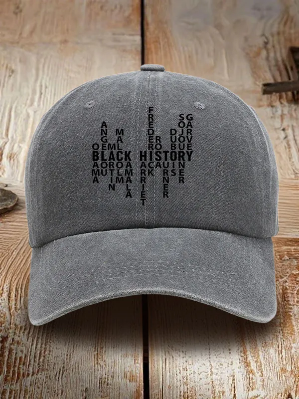 Black History Washed Baseball Cap