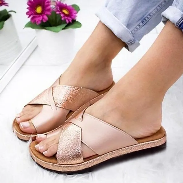 Women's Sandals Orthopedic Sandals Bunion Sandals Plus Size Outdoor Slippers Outdoor Daily Beach Summer Platform Open Toe Elegant Classic Casual PU Leather Microfiber Color Block Black Silver