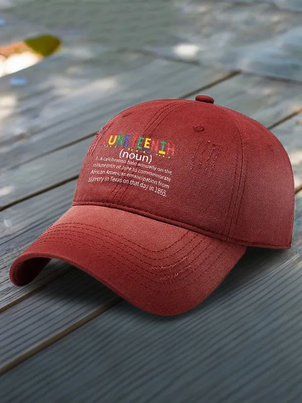 Juneteenth Noun Printed Baseball Cap