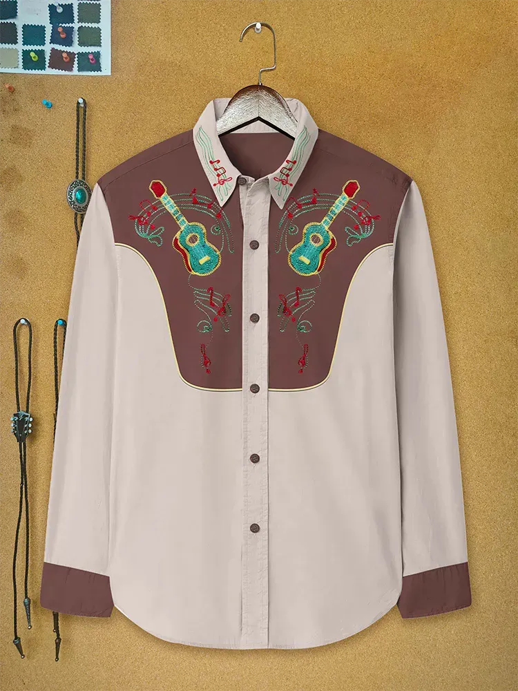 Western Vintage Music Long Sleeves Shirt