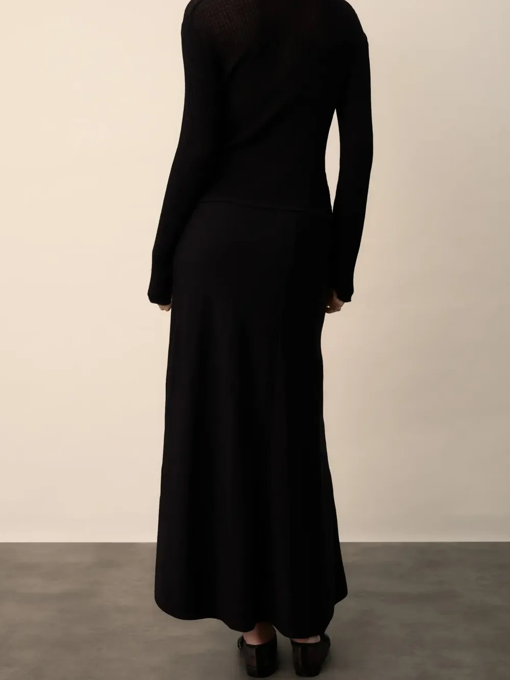 Black The Knitted Maxi Skirt