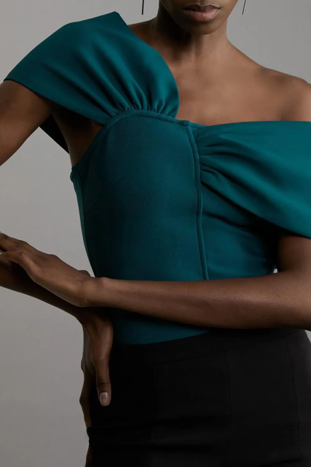Knit Asymmetric Strap Top