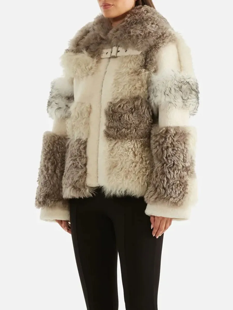 Furry Patchwork Shearling Jacket