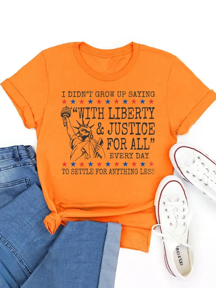 Liberty And Justice For All 4Th Of July Teacher T-Shirt