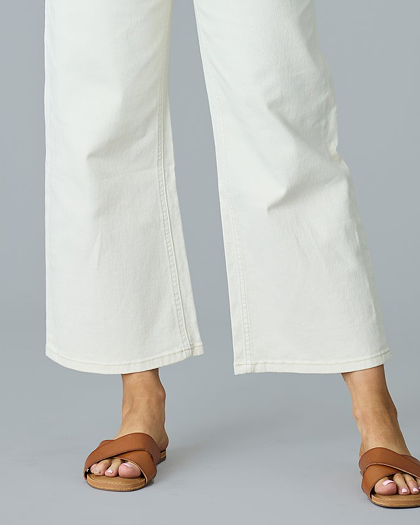 Ecru Wide Leg Jean