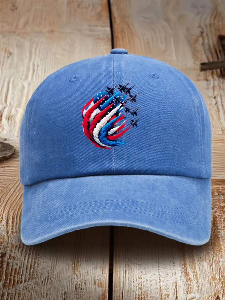 Independence Day Print Washed Baseball Cap