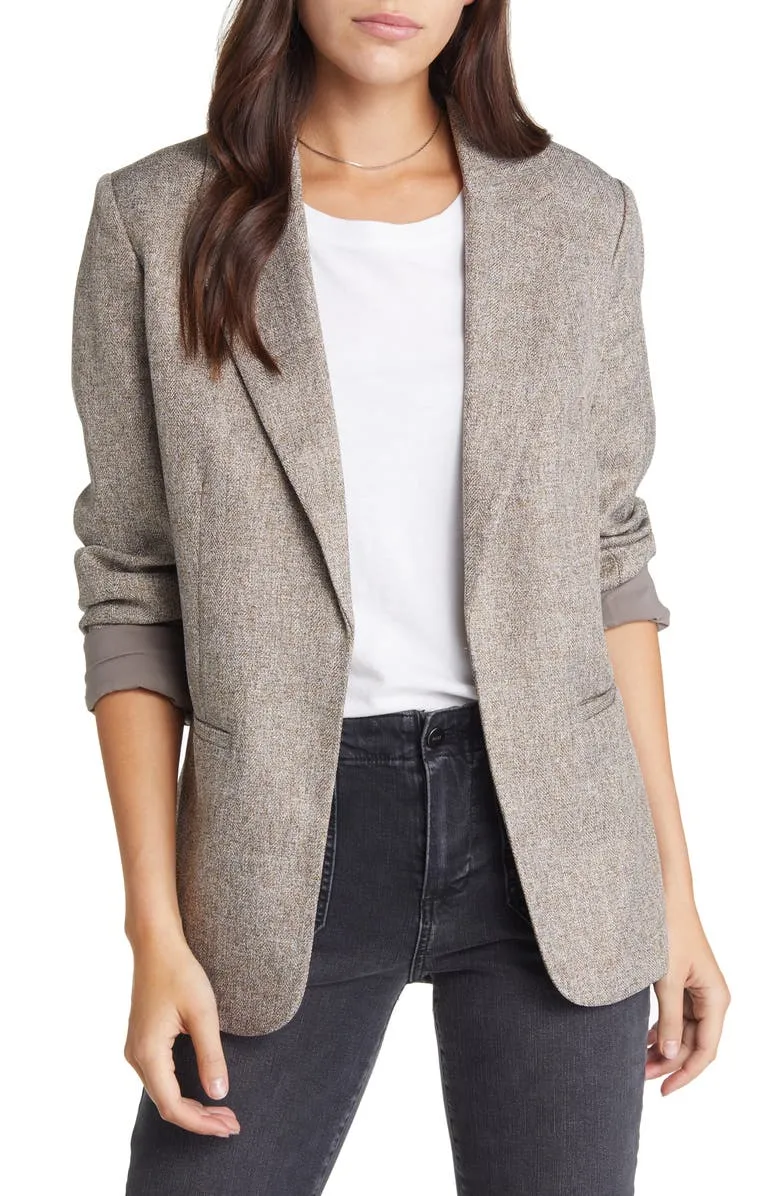 Tan Timber Heather Tailored Blazer