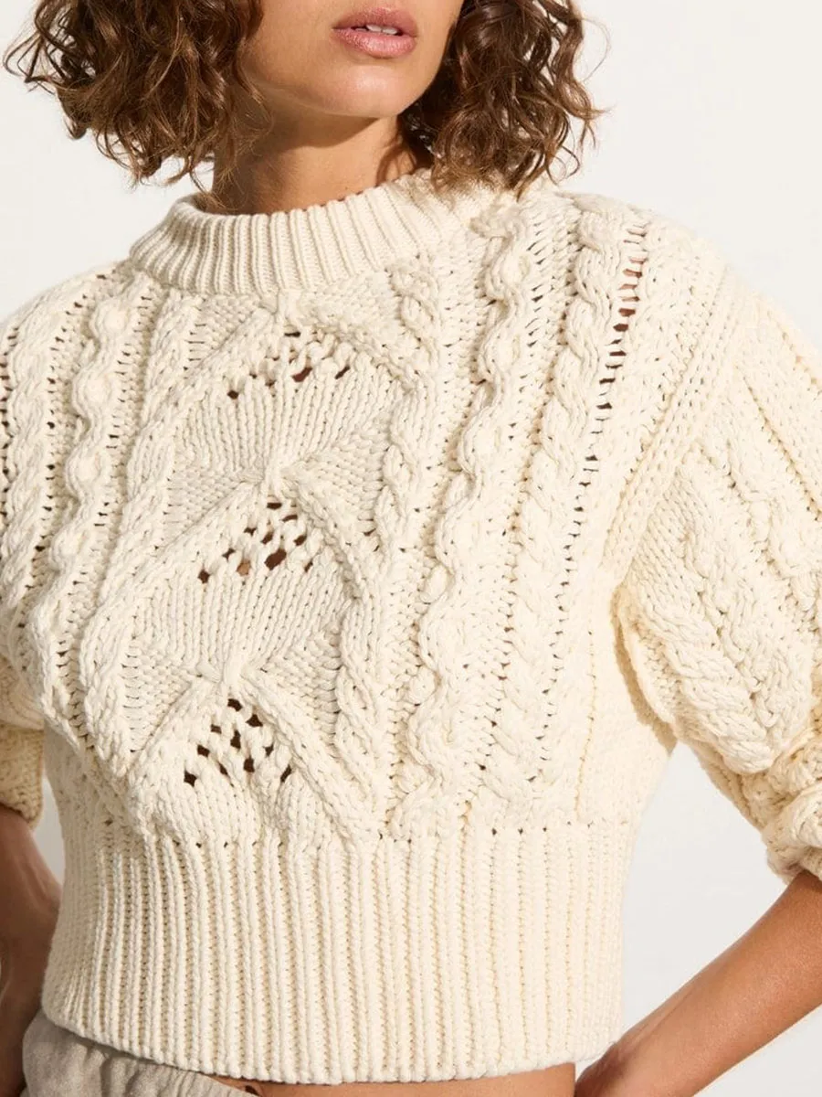 Openwork Long Sleeve Knit Jumper