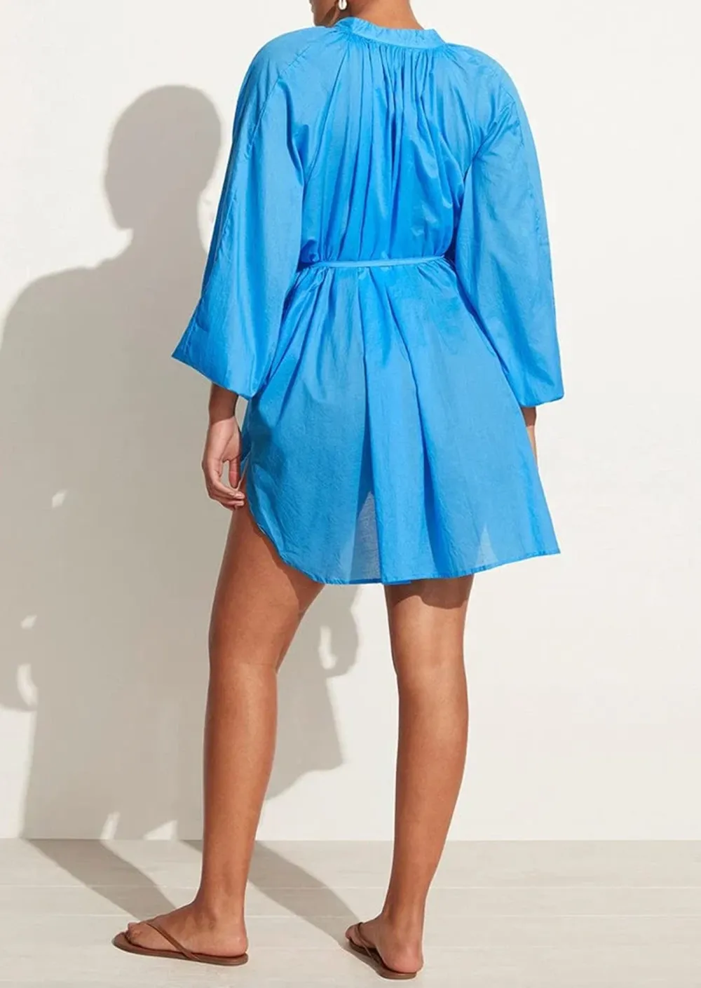 Elasticated Long Balloon Sleeves Mini Smock