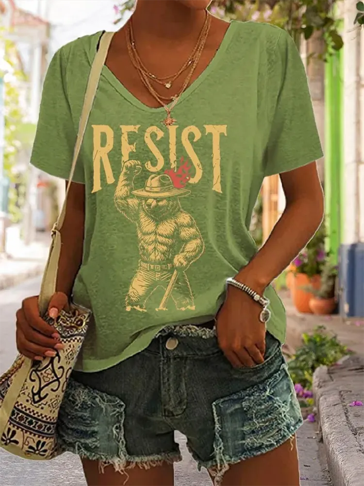 Woman'S Resist V-Neck Short-Sleeve T-Shirt
