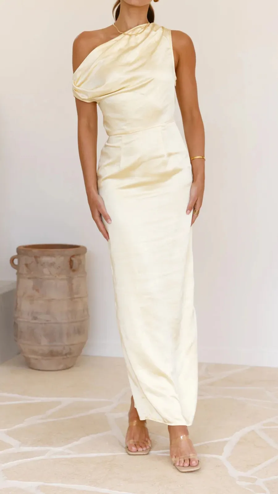 Off Shoulder Design Maxi Dress