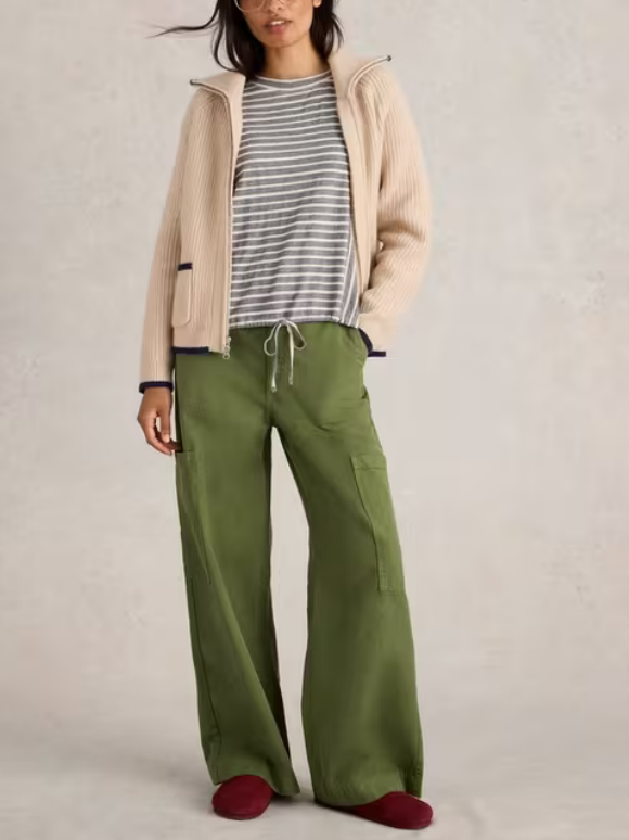 Striped Tie Hem Top
