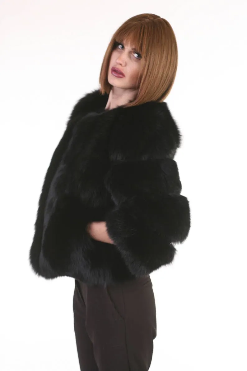 Black  Fox Fur Coat Women’s