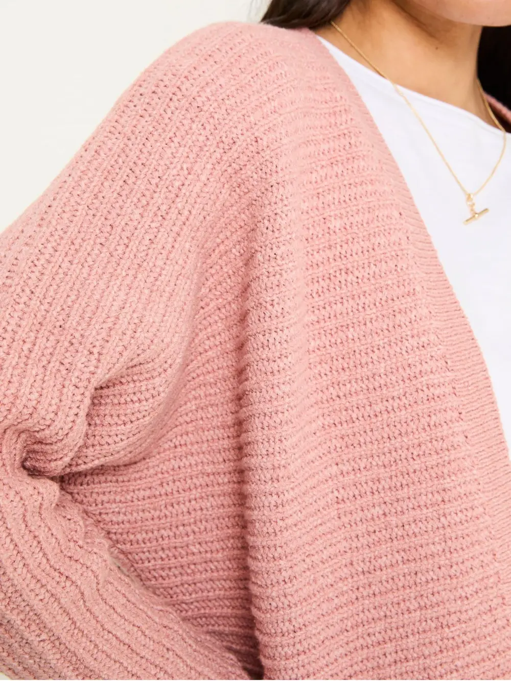 Light Pink Casual Knitted Cardigan