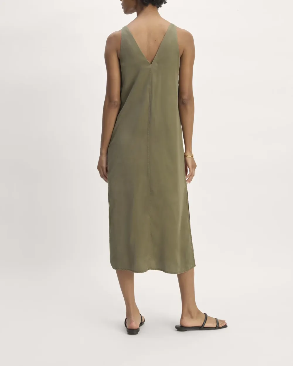V Neck Midi Slip Dress