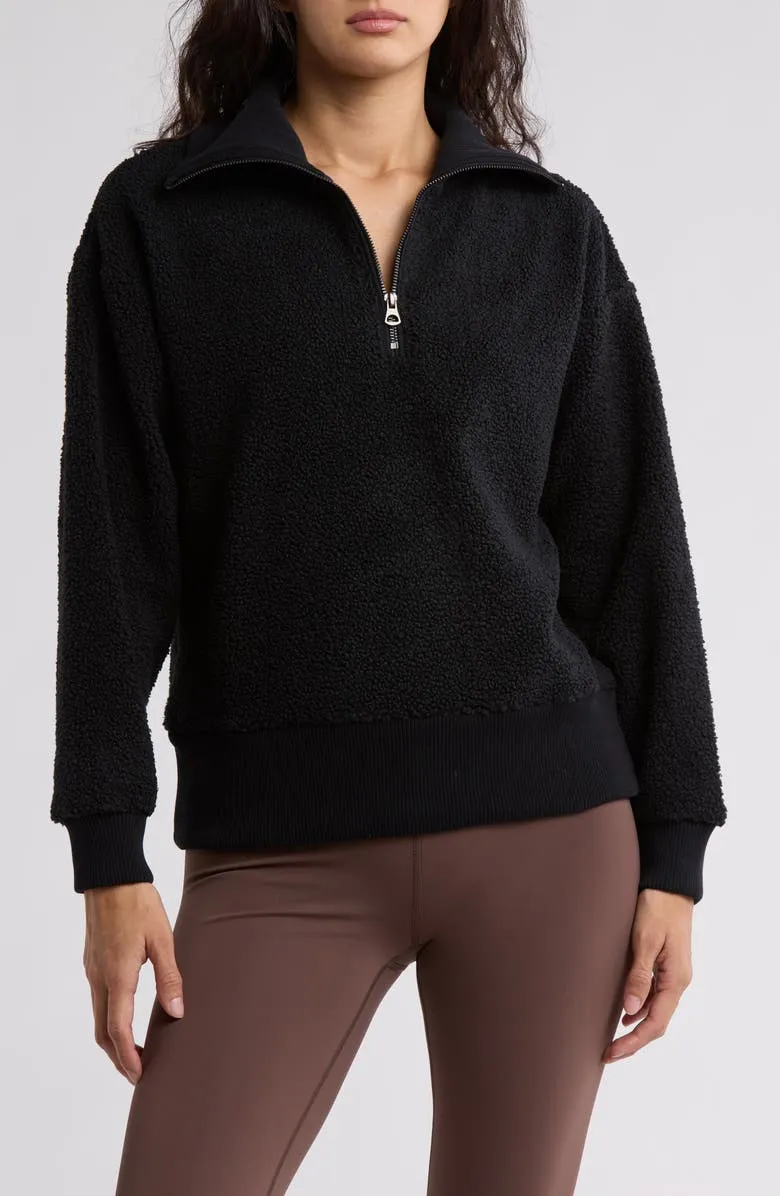 Winter Trail Faux Shearling Half-Zip Pullover