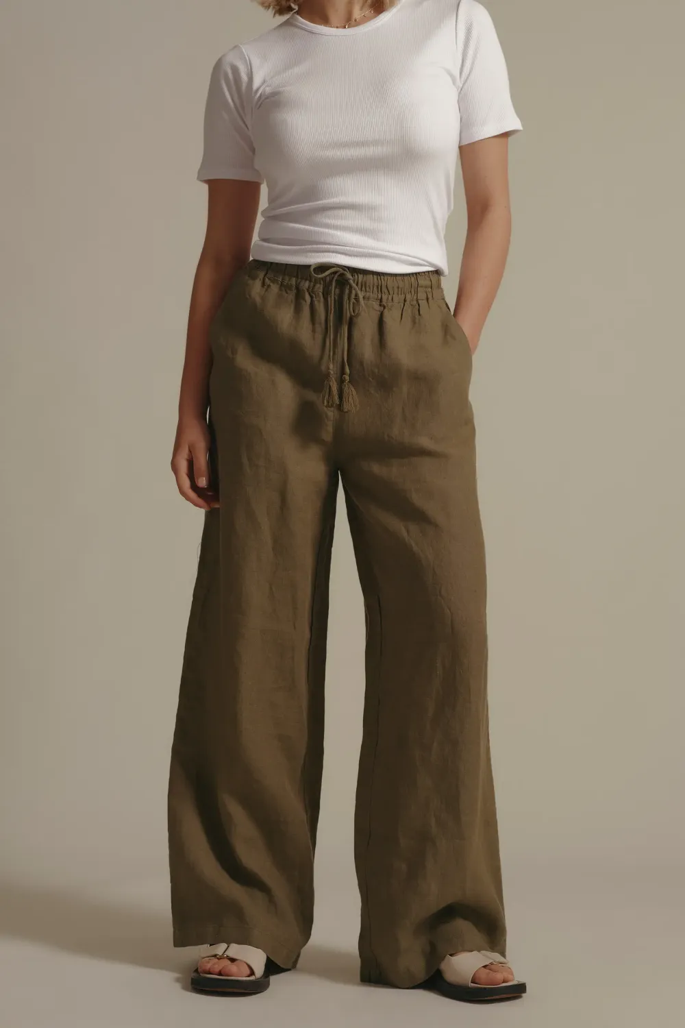 Elementary Wide Leg Linen Pant