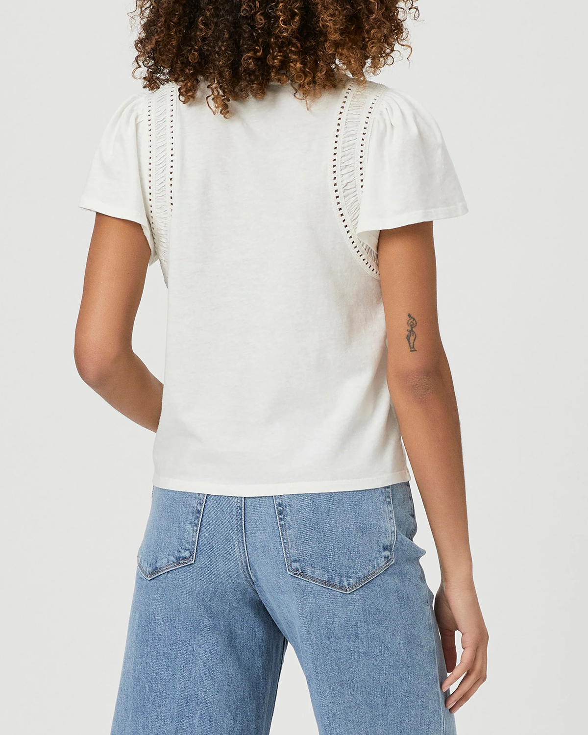 White Flutter Sleeve Paisley Print Top