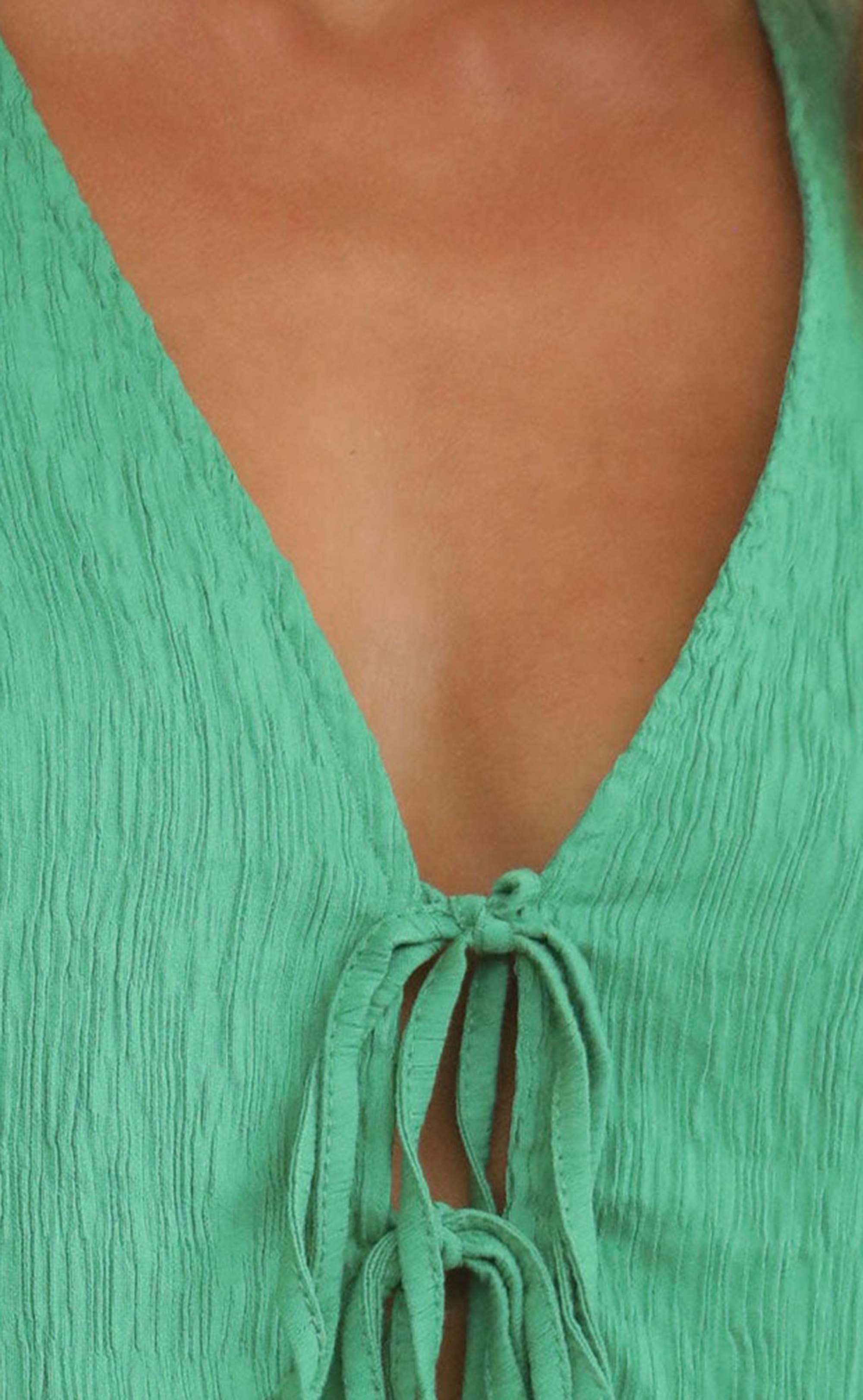 V Neck Fringed Crop Top and Skirt Set