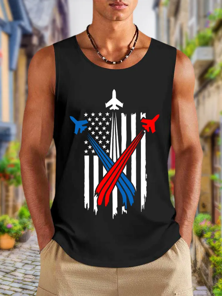 Men'S Independence Day Round-Necked Sleeveless Vest