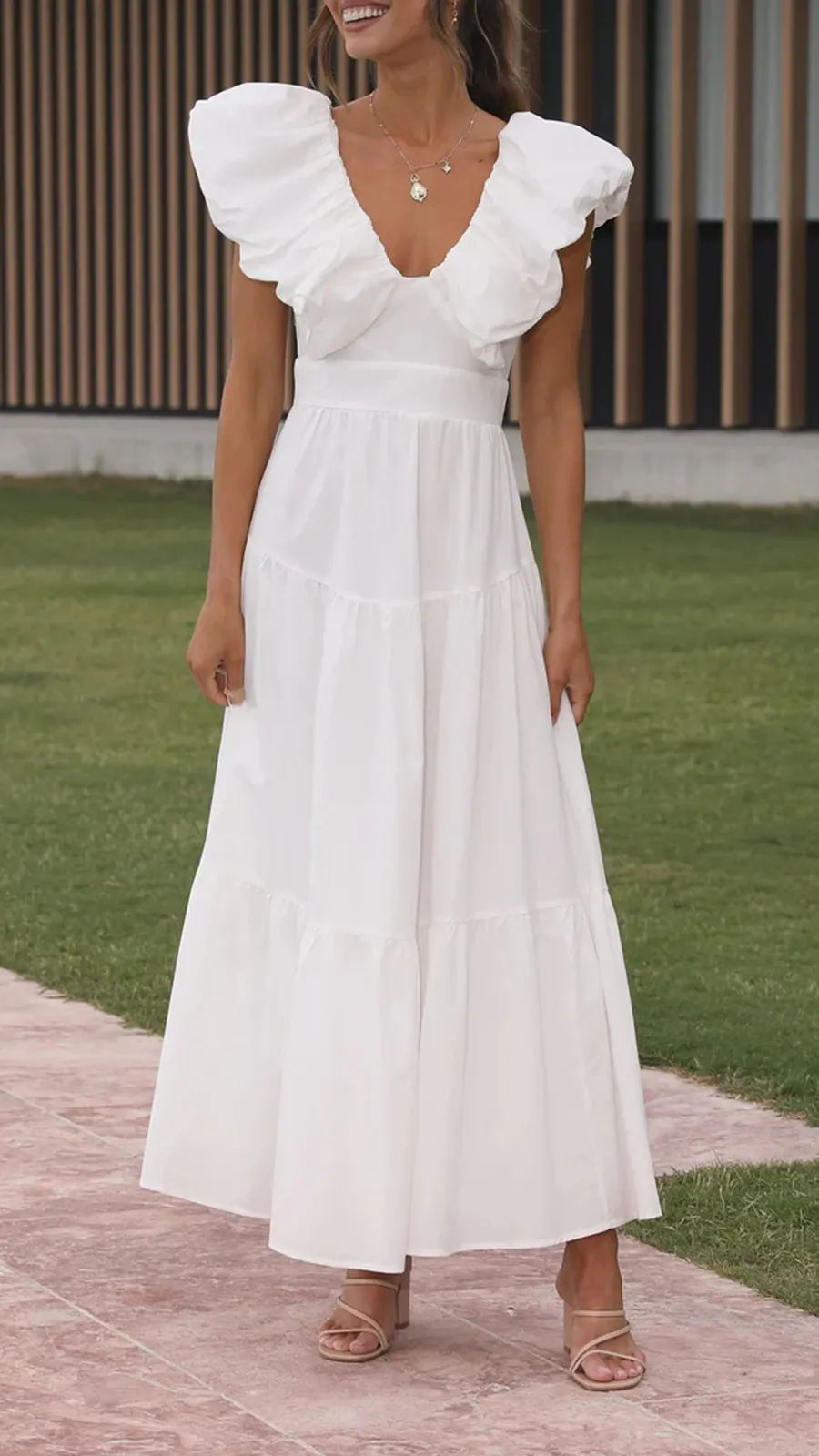 Fluffy Ruffle Tiered Maxi Dress