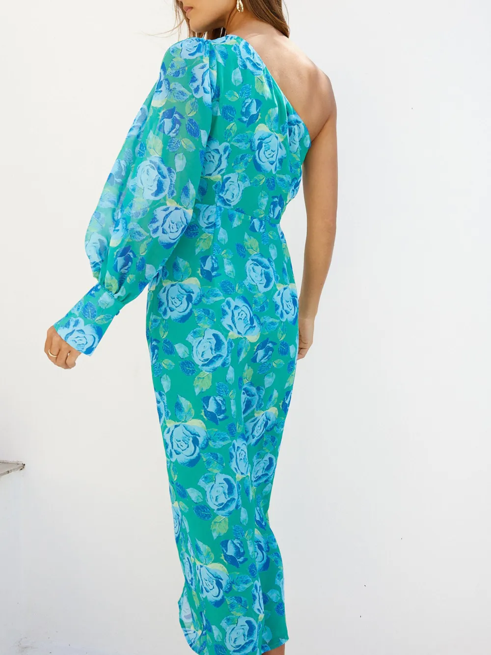 Casual Style Green Floral Dress