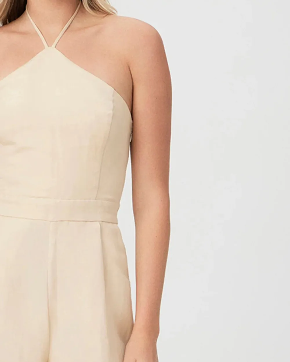 Cream Colored Halter Neck Jumpsuit