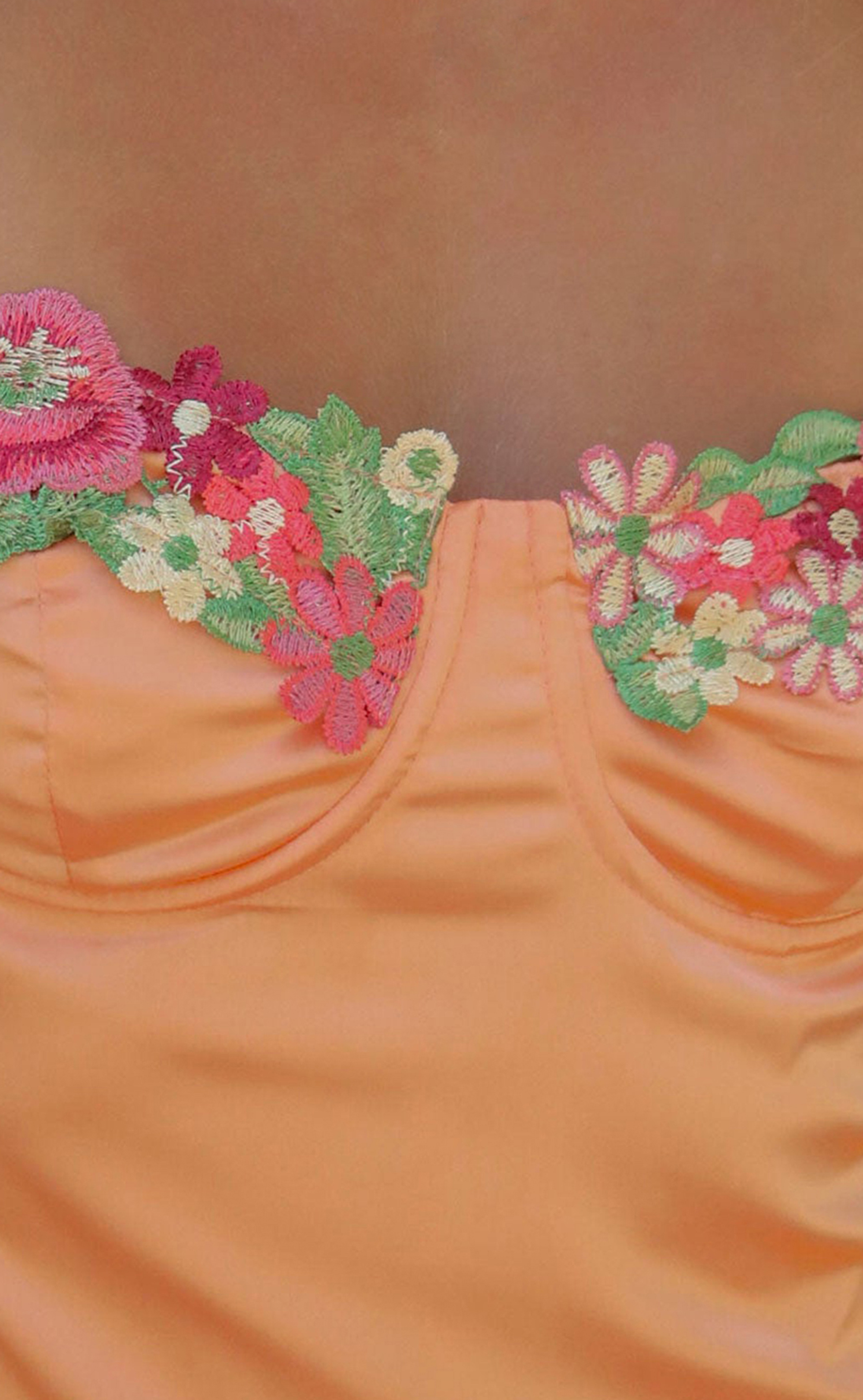 Floral Embellished Strappy Mini Dress