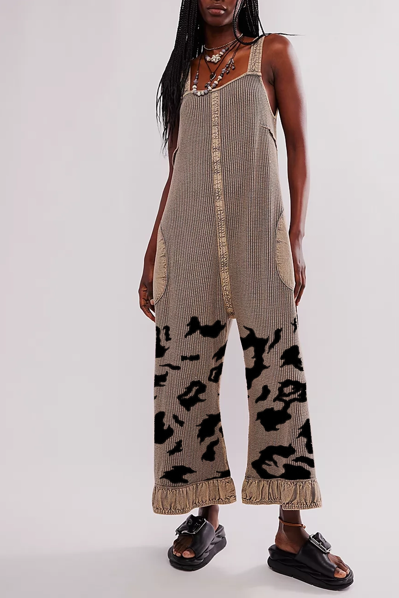 Sleeveless Striped Wide Leg Jumpsuit