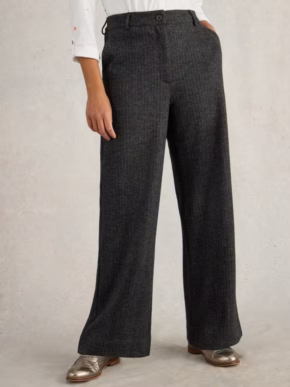 Slight Stretch Wide Leg Trouser