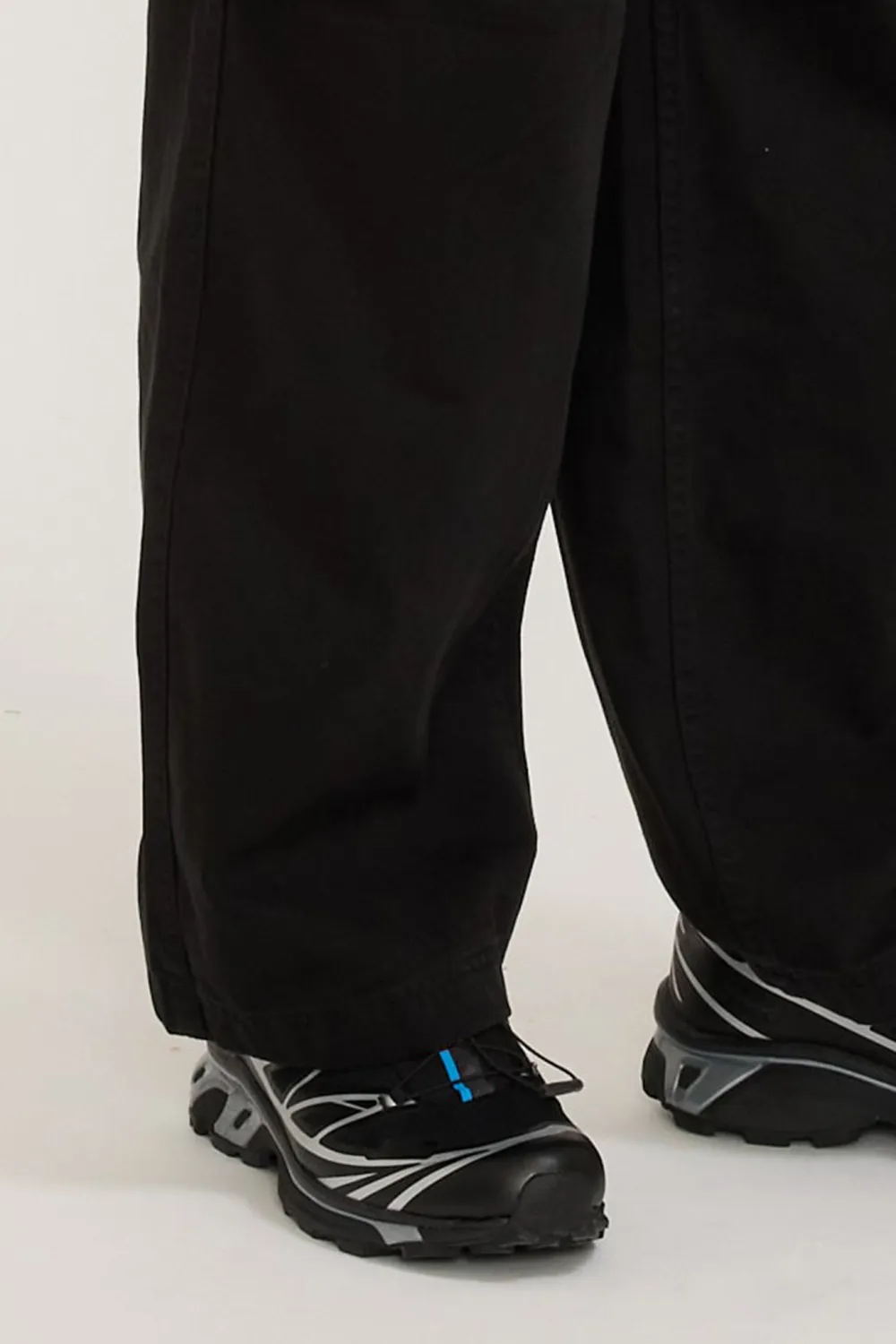 Black Straight-Leg Cargo Trousers